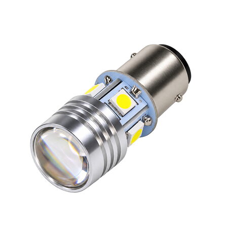 LED BAY15d, bílá, dvouvlákno, 6V, 6LED/5W, veteráni