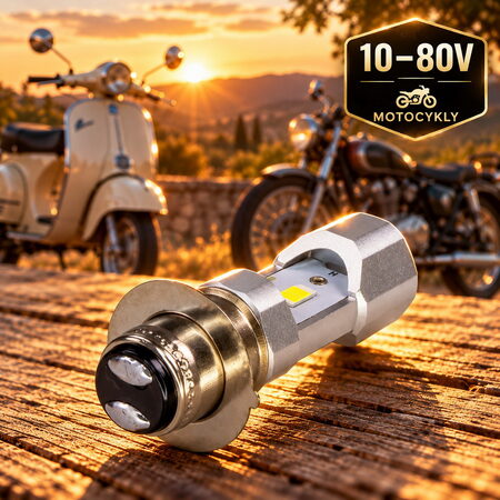 CSP LED P15D bílá, 10-80V, 3W, motocyklová