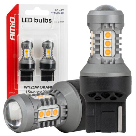 LED žárovky WY21W oranžová, 15SMD 3030 12/24V - 2ks