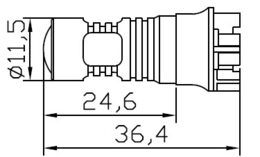 LED žárovka s paticí PW24W 12-24V, 50W (10x5W) bíl