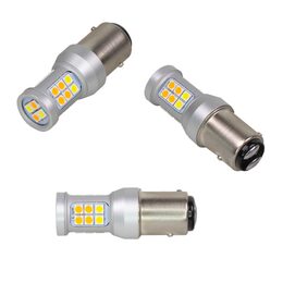 LED BAY15d (dvouvlákno) bílá/oranžová, 12-24V, 22LED/5630SMD