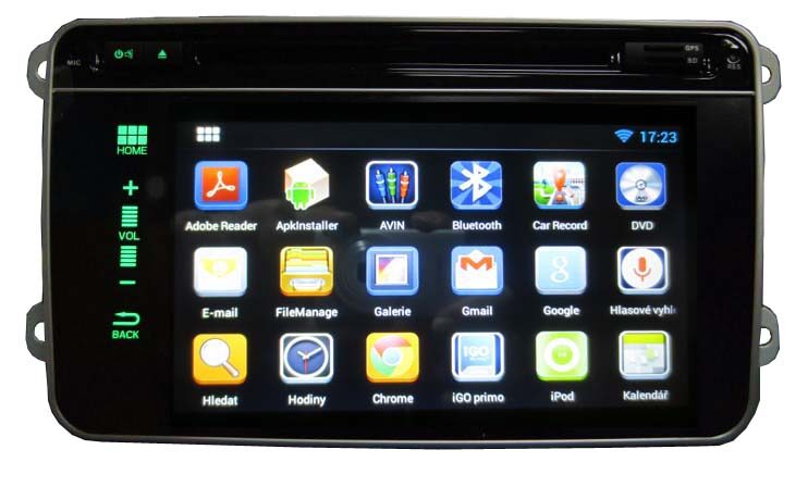 x Autorádio pro VW, Škoda s 7" LCD, Android 4.2.2, WI-FI, GPS