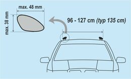 Příčníky na hagusy 135cm ALU PRO se zámkem - 2ks