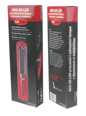 x AKU LED svítilna 60LED pracovní i rekreační lampa s dynamem a magnetem