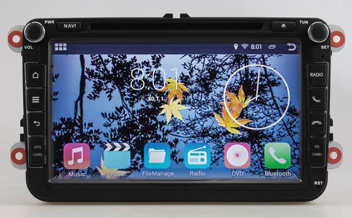 Autorádio pro VW, Škoda s 8" LCD, Android 4.4.2, WI-FI, GPS