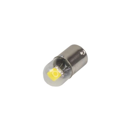 LED BA15S bílá, 12V, 1LED/COB, celosklo
