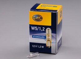 Autožárovka HELLA 12V 1.2W T5 celosklo