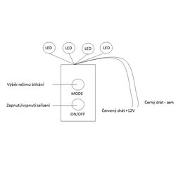 LED stroboskop modrý 4ks 1W