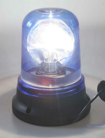 x Halogenový rotační maják, 12V, modrý magnet, ECE R10