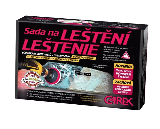 Sada na leštění a ochranu povrchu světlometů Carex
