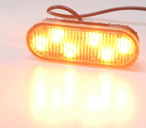 x PROFI LED výstražné světlo 12V 6x1W oranžový 160x65mm