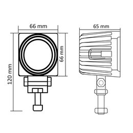 x LED 1x10W světlo na mot./prac.světlo hranaté 10-30V, bodový paprsek