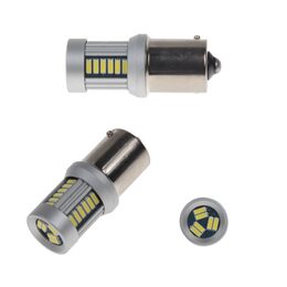 LED BAU15s bílá, 12-24V, 30LED/4014SMD