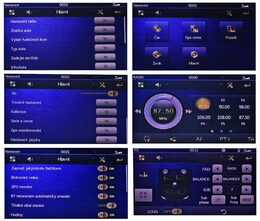 Autorádio pro VW, Škoda s 7" LCD, GPS, zelené, ČESKÉ MENU