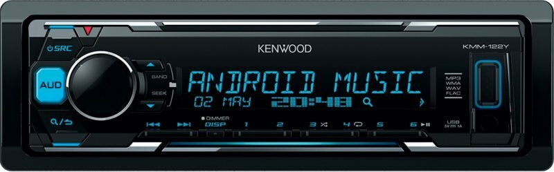 Kenwood KMM-123Y autorádio bez mechaniky s MP3, USB, multicolor podsvícení