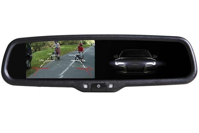 Monitor ve zpětném stmívacím zrcátku Fiat, Citroen, Peugeot,  AK-043LAD
