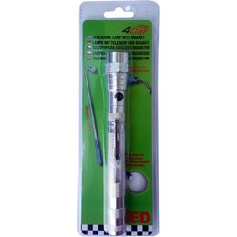 Teleskopická svítilna s magnetem - stříbrná