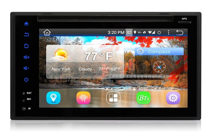 2DIN autorádio s 6,2" LCD, Android 4.4.4, WI-FI, DVD, USB, GPS, bluetooth