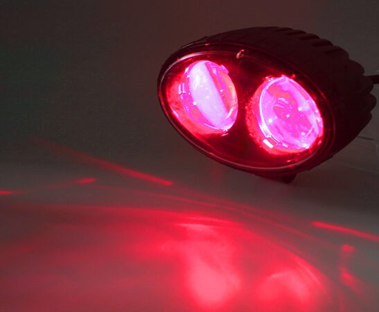 x PROFI LED výstražné bodové světlo 10-48V 2x4W červené 143x122mm, ECE R10