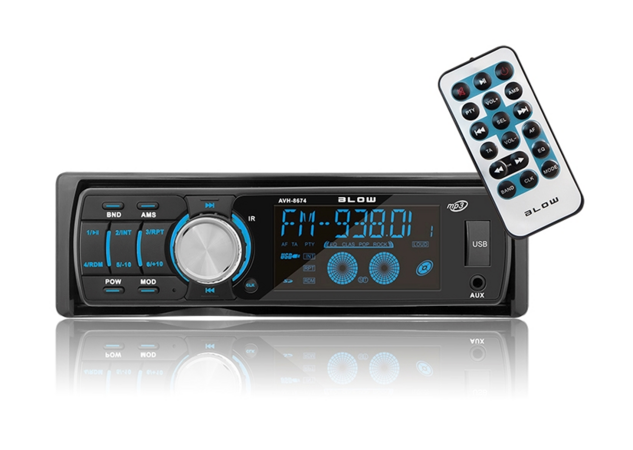 Autorádio BLOW AVH-8674 MP3, USB, SD, MMC, FM, dálkové ovládání, různé barvy podsvícení