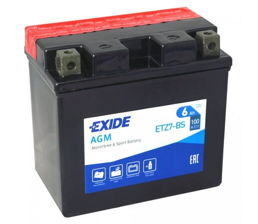 Motobaterie EXIDE BIKE Maintenance Free 6Ah, 12V, YTZ7-BS
