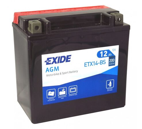 Motobaterie EXIDE BIKE Maintenance Free 12Ah, 12V, YTX14-BS