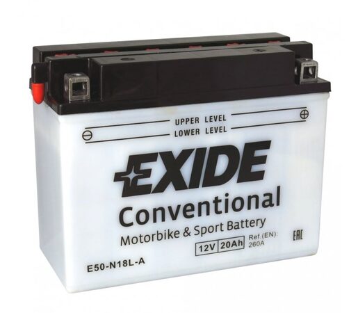 Motobaterie EXIDE BIKE Conventional 20Ah, 12V, Y50-N18L-A