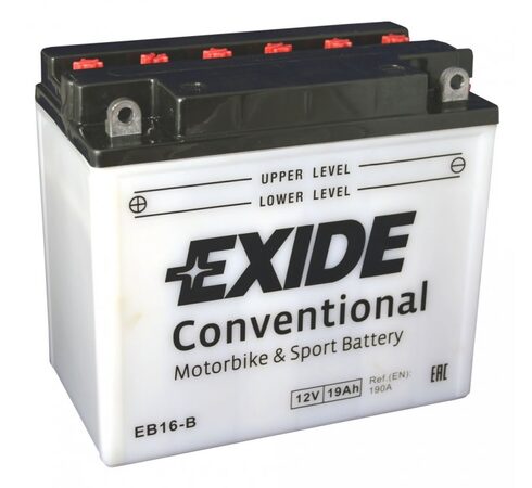 Motobaterie EXIDE BIKE Conventional 19Ah, 12V, YB16-B