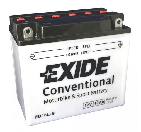 Motobaterie EXIDE BIKE Conventional 19Ah, 12V, YB16L-B