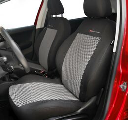 Autopotahy Škoda Fabia III, 5 dveř, od r. 2014, dělené zadní opěradlo, šedočerné