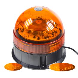 x LED maják, 12-24V, 12x3W, oranžový magnet, ECE R65