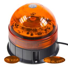 LED maják, 12-24V, 12x3W, oranžový fix, ECE R65