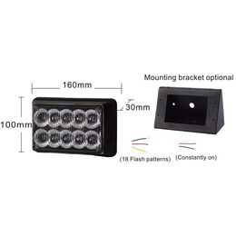 x PREDATOR dual 10x1W LED, 12-24V, oranžový