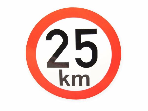 Samolepka rychlost 25 km, průměr 200 mm