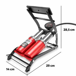 Pumpa HEYNER PREMIUM nožní dvoupístová s manometrem PROFI