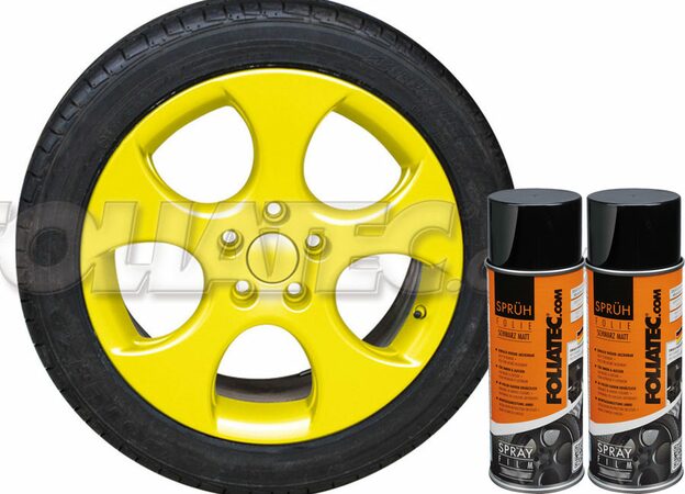 Sada 2ks spreje FOLIATEC - fólie ve spreji (plastidip) žlutá lesklá celkem 800ml