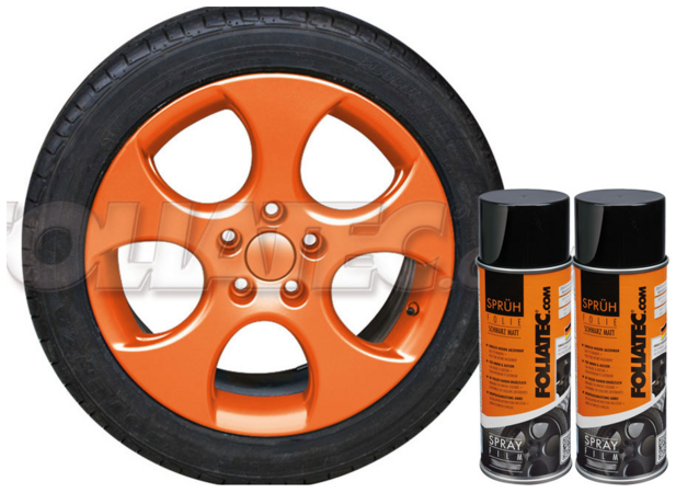 Sada 2ks spreje FOLIATEC - fólie ve spreji (plastidip) oranžová lesklá celkem 800ml