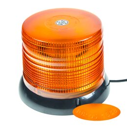 Zábleskový LED maják, 12V, oranžový magnet, 160x12