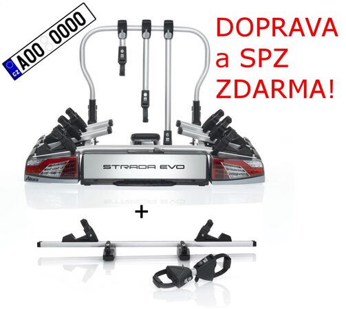 Nosič 4 kol Atera STRADA EVO 3 + adaptér na tažné zařízení DOPRAVA a SPZ ZDARMA