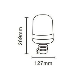 PROFI LED maják, 12-24V, 18x3W, oranžový na držák, ECE R65