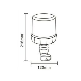 PROFI LED maják, 12-24V, 18x3W, oranžový na držák, ECE R65