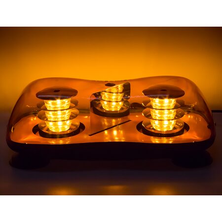 LED rampa oranžová, 36LEDx3W, magnet, 12-24V, 419mm, ECE R65 R10