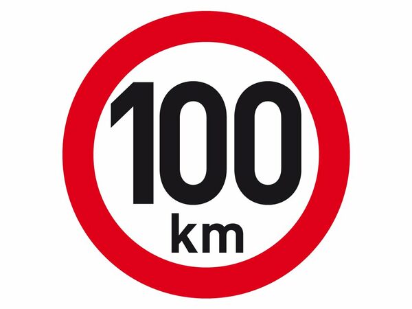 Samolepka reflexní rychlost 100 km, průměr 200 mm