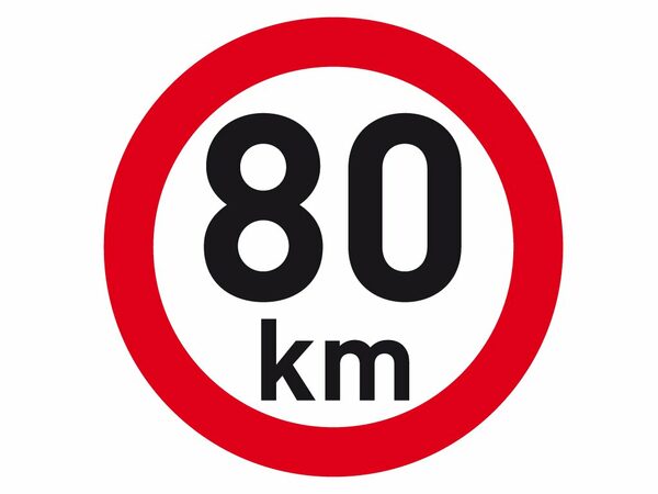 Samolepka reflexní rychlost 80 km, průměr 200 mm