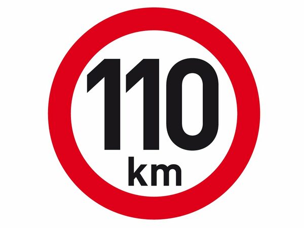 Samolepka reflexní rychlost 110 km, průměr 200 mm