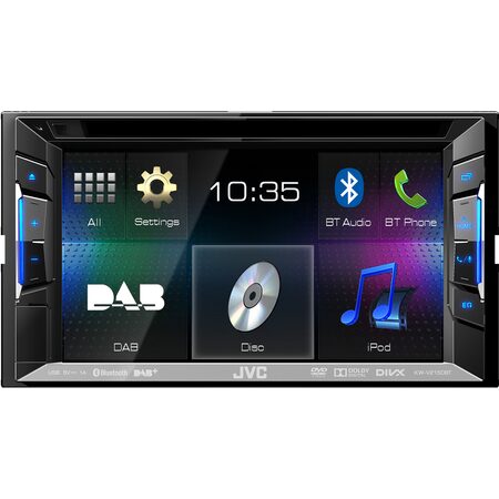 JVC 2DIN autorádio FM / DAB+ / DMB / CD / DVD / USB / AUX, Bluetooth s 6,2" displej