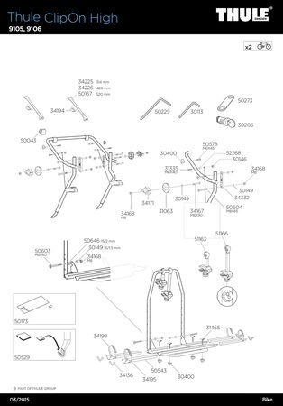 Nosič kol na zadní dveře Thule ClipOn High 9106