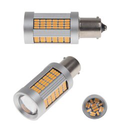 x LED BA15s oranžová, 12-24V, 135LED/4014SMD