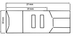 x CSP LED T10 bílá, 12-24V, 3W