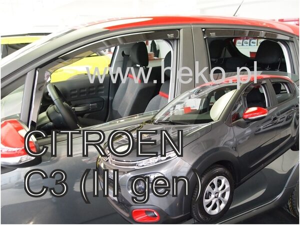 Ofuky oken - Citroen C3 5D r.v. 2017->, (+zadní)